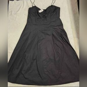 Womens Sz 18 NWT Banana Republic Black Midi Dress with Adjustable Straps